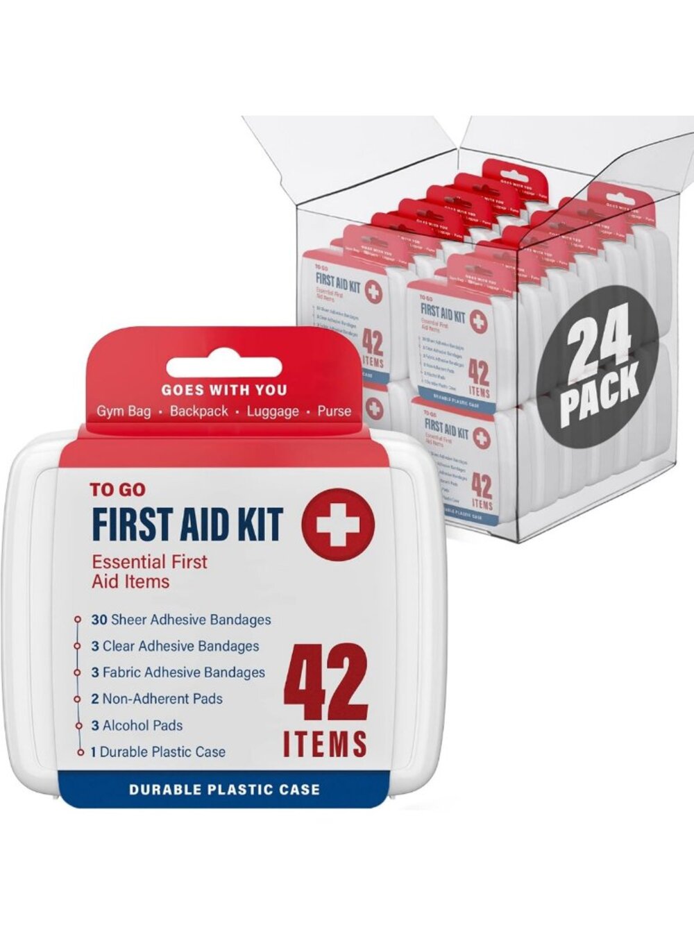 1000-Piece First Aid Kit - 24 Individual Boxes for Travel, Home, Work & Camping